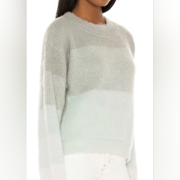 Free People Gray Blue Ivory Crewneck Sweater, Size S - Picture 3 of 9